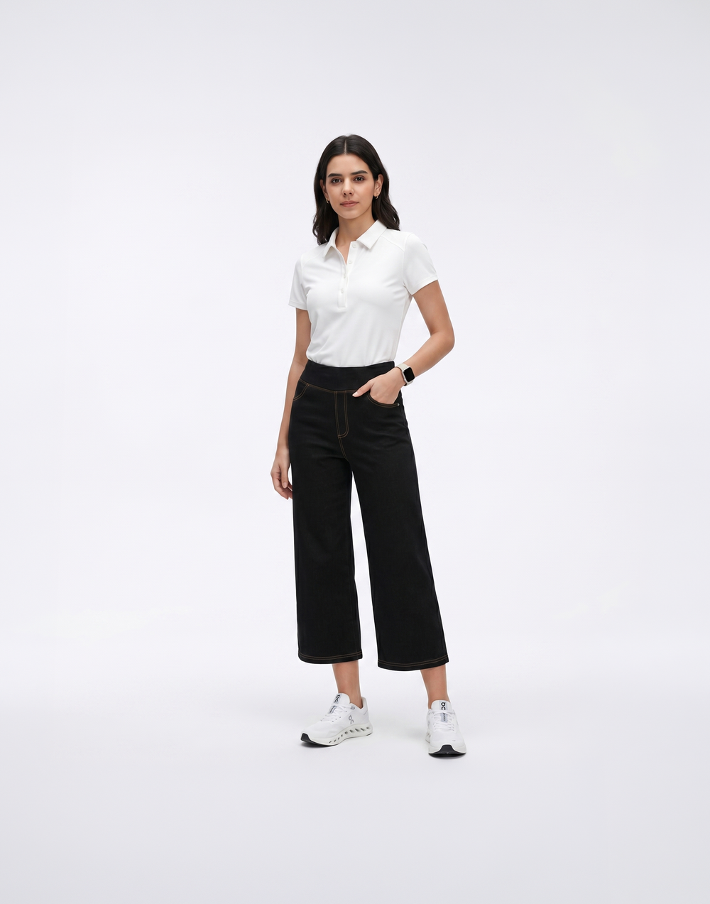 Cooling, Stretchy With Tummy Control Chill 7/8 Denim Pants - For Petites