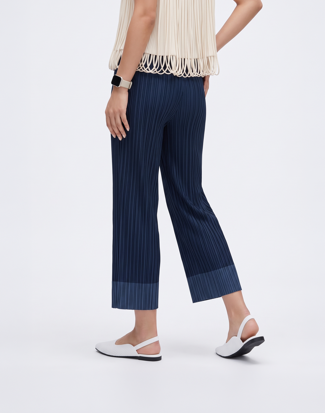 Wrinkle-Free, Cooling & Breathable Slim Cut Petite Fluid Pants With Cuffs