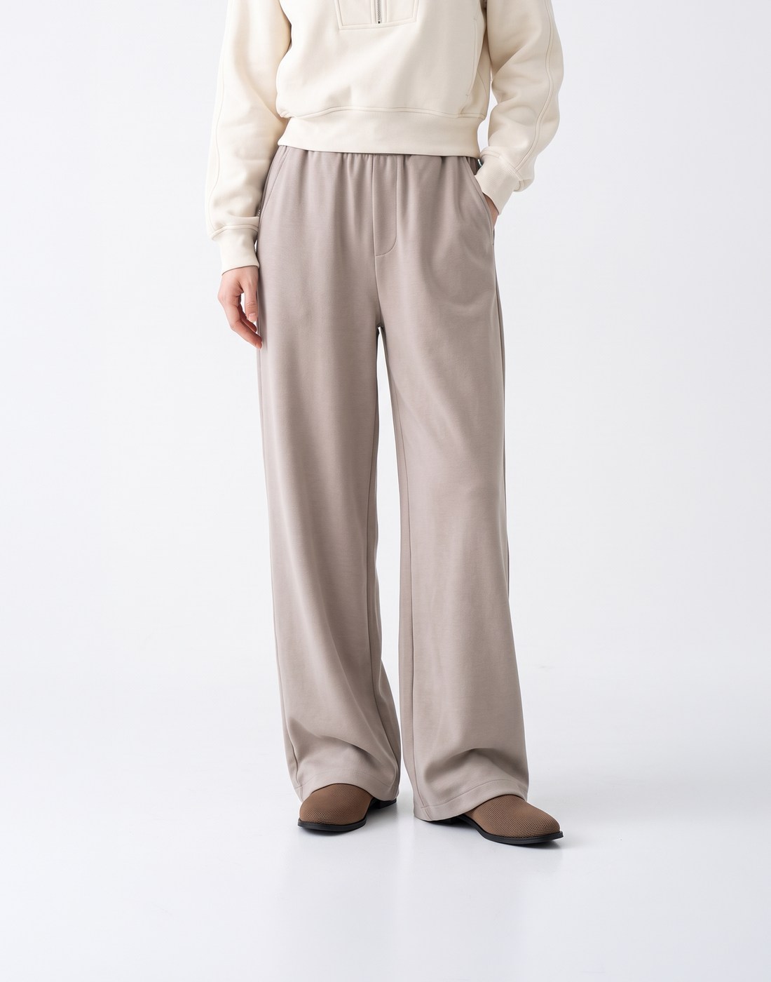 Buttery Soft, Warm With Elastic Waistband Highland Wool Pants With Pockets