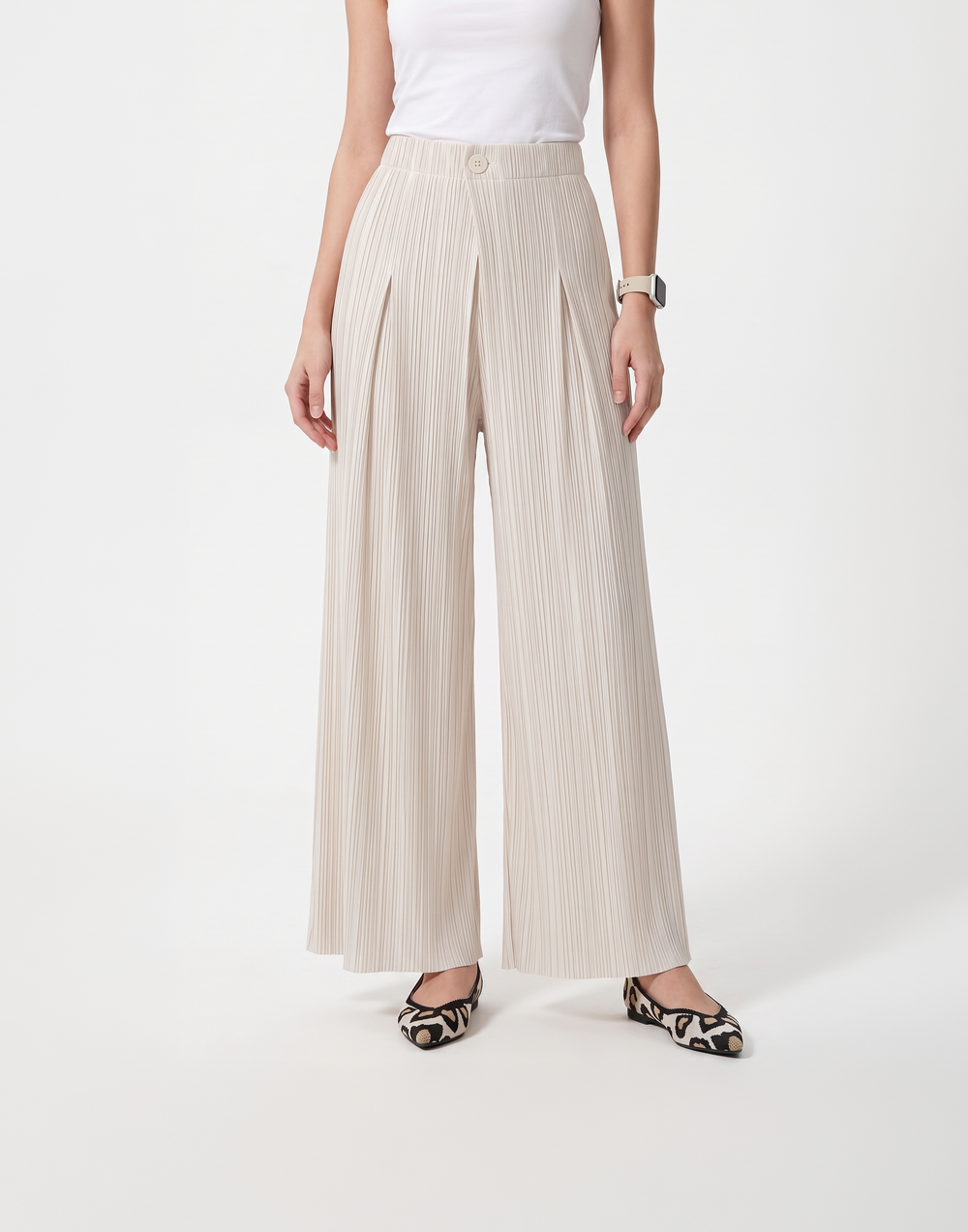 Wrinkle-Free, Cooling & Breathable Free Size Avenue Pants With Stretchy Waistband & Pockets