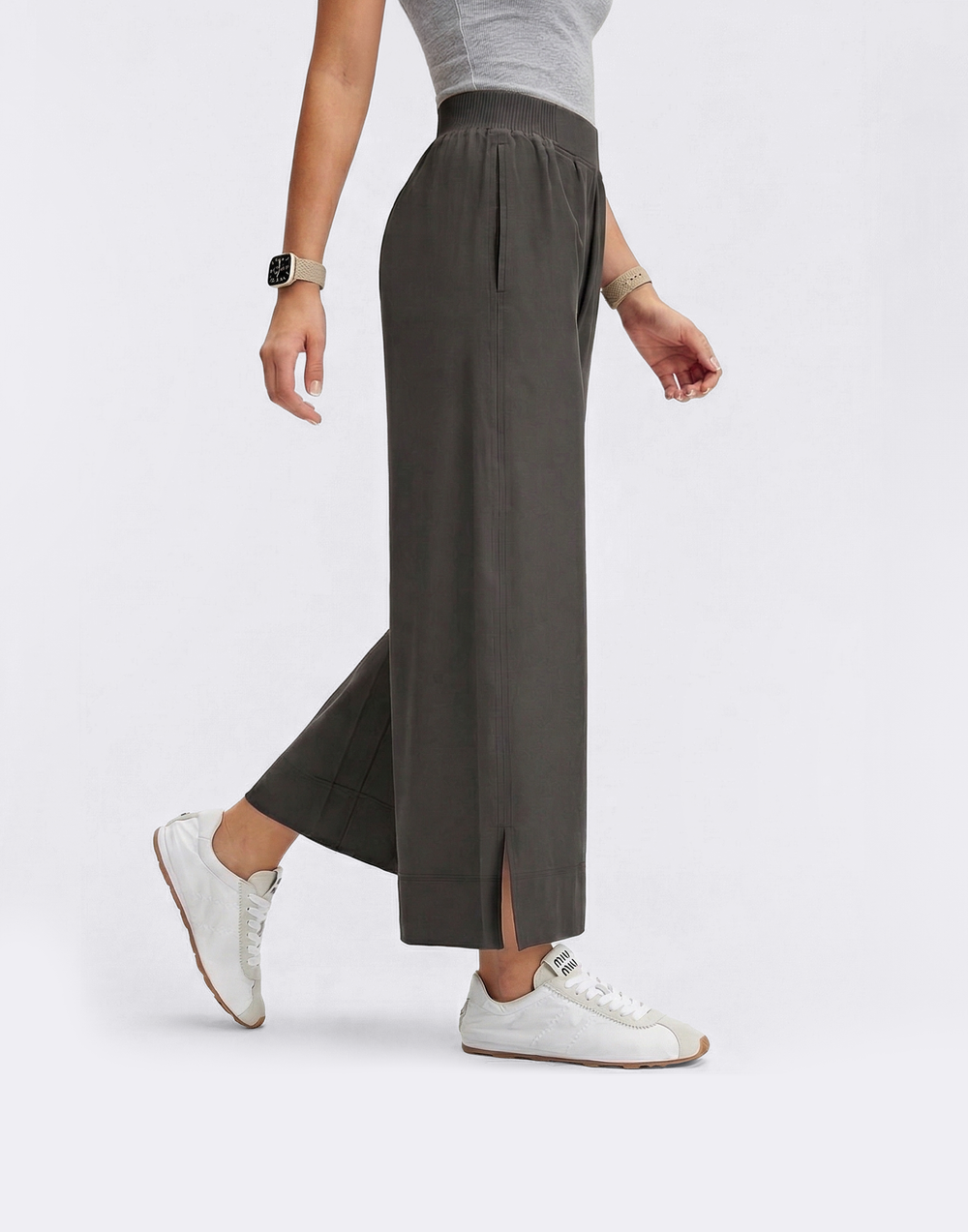 Wrinkle-Free, Cooling & Stretchable Tummy Control Northstar Wide Leg Pants With Pockets