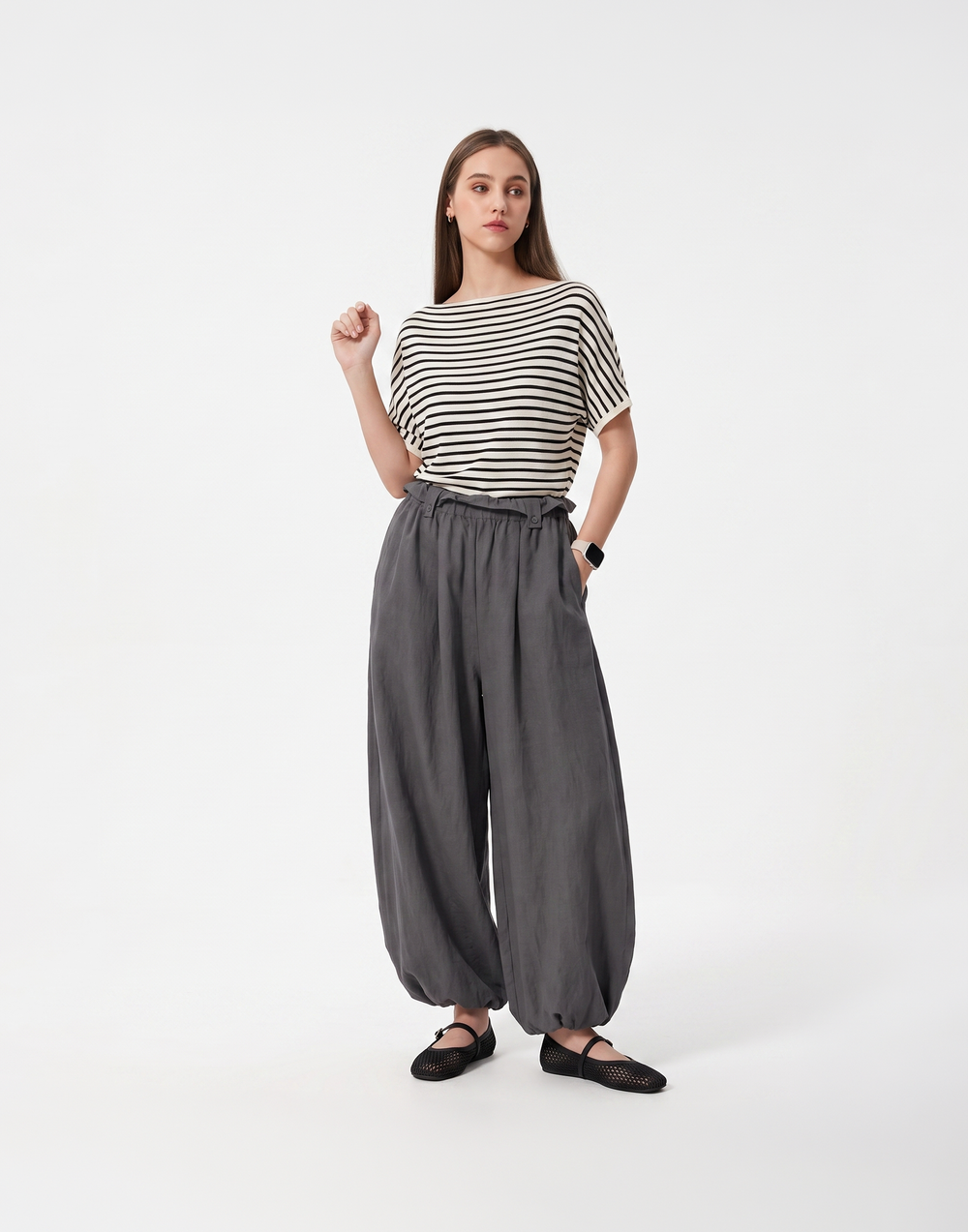 Cooling & Stretchy Air Balloon Pants With Elastic Waistband & Pockets