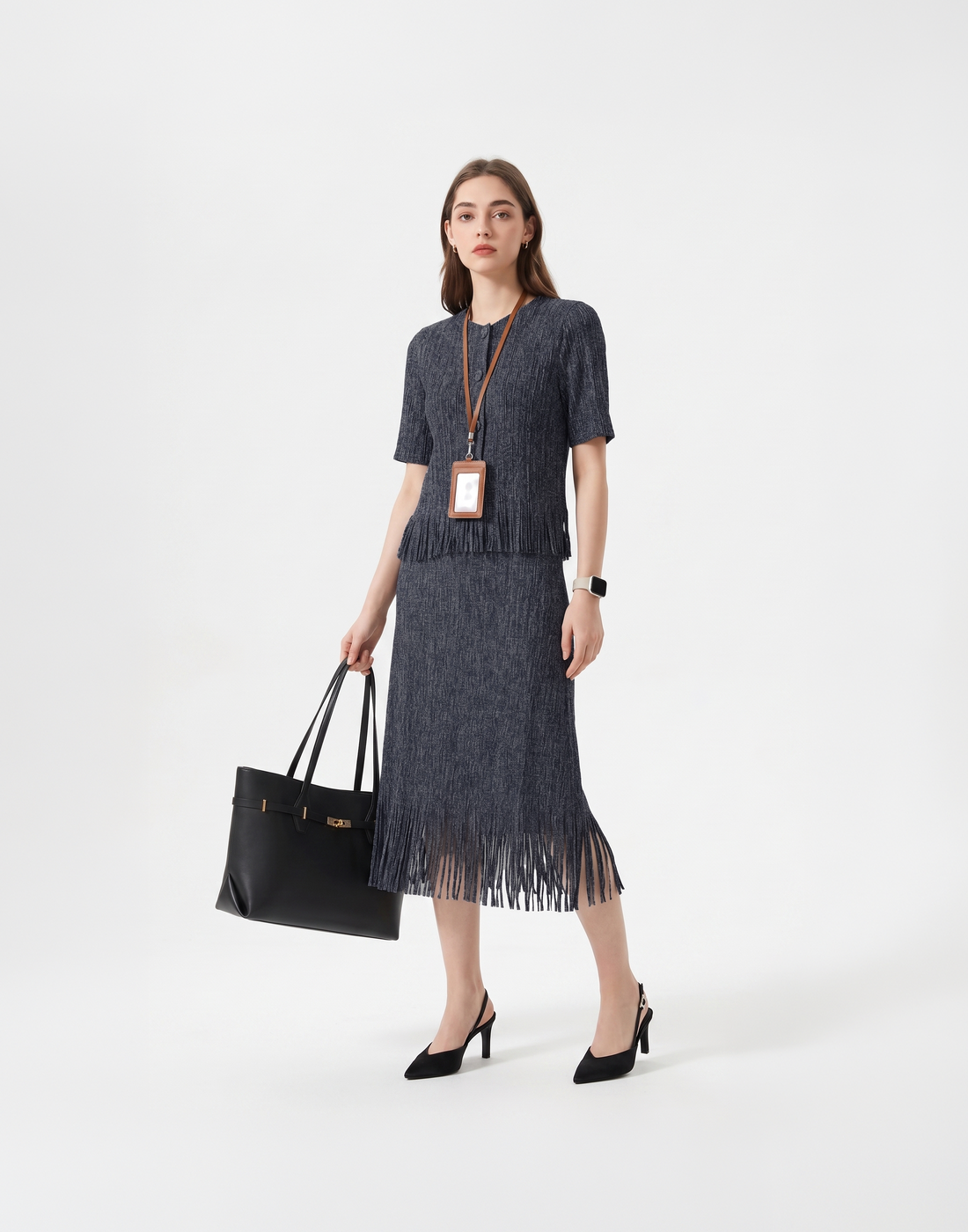 Wrinkle-Free, Cooling & Breathable Free Size Cascade Pleated Set