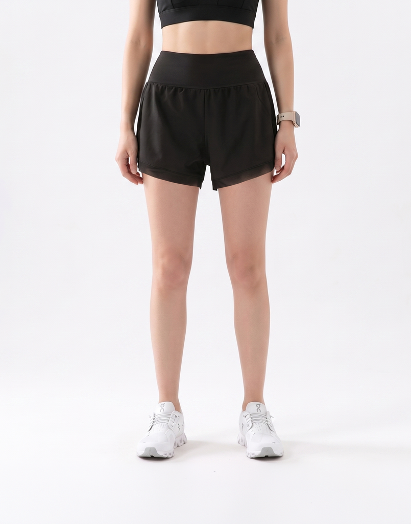 Buy 1, Get 1 Free - Buttery Soft High-Waisted Pace Shorts With Inner Tights & Pocket For Mobile