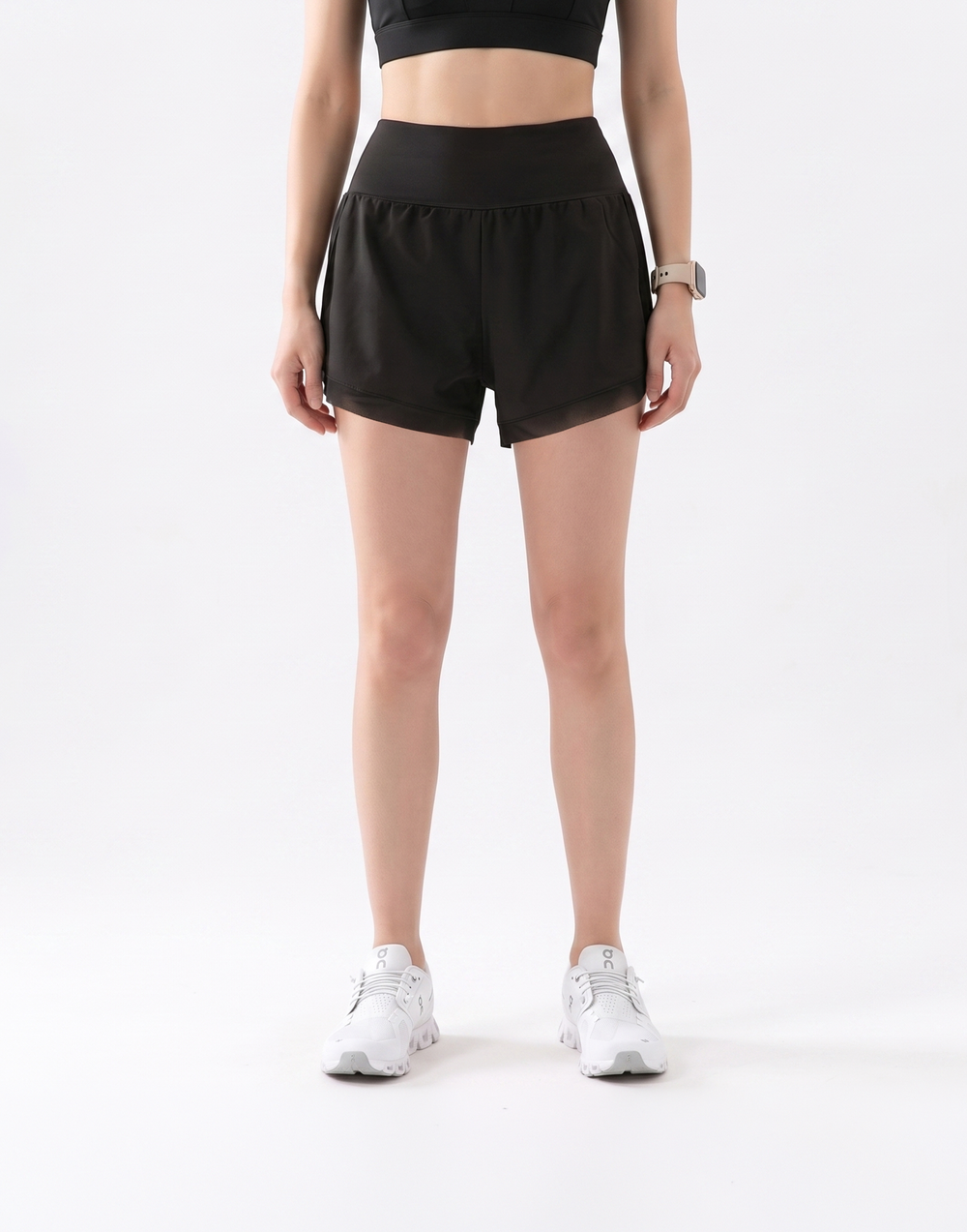 Buy 1, Get 1 Free - Buttery Soft High-Waisted Pace Shorts With Inner Tights & Pocket For Mobile