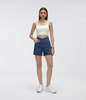 Cooling & Buttery Soft With Tummy-Tucking Waistline Motion Denim Shorts With Pockets