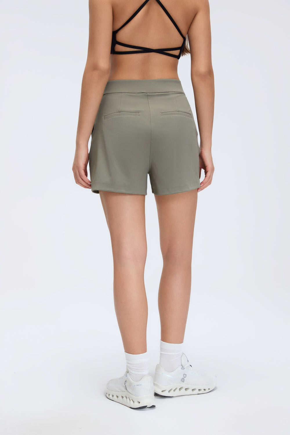 Buy 1, Get 1 Free - Wrinkle-Free & Buttery Soft Rise Bermudas With Stretchy Waistband & Pockets