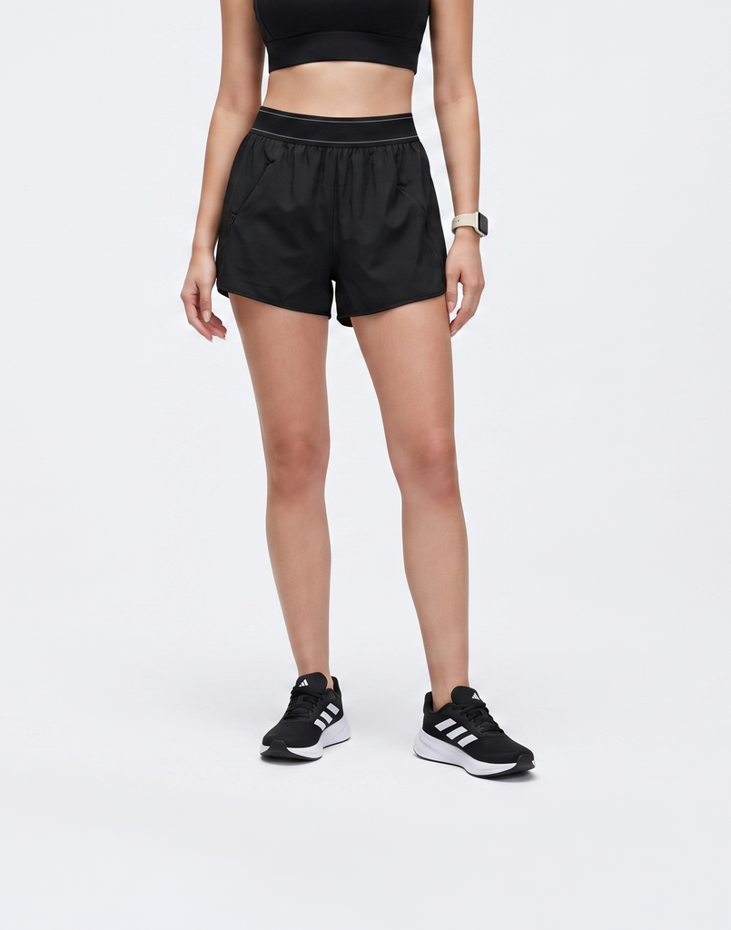 Buy 1, Get 1 Free - Cooling, Breathable With Tummy Tucking Waistband Power Shorts With Inner Lining