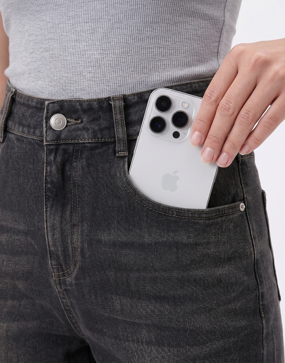 Cooling, Buttery Soft, Stretchy With Tummy Control Comfort Denim Shorts With Pockets