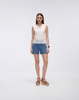 Cooling & Buttery Soft With Tummy-Tucking Waistline Motion Denim Shorts With Pockets