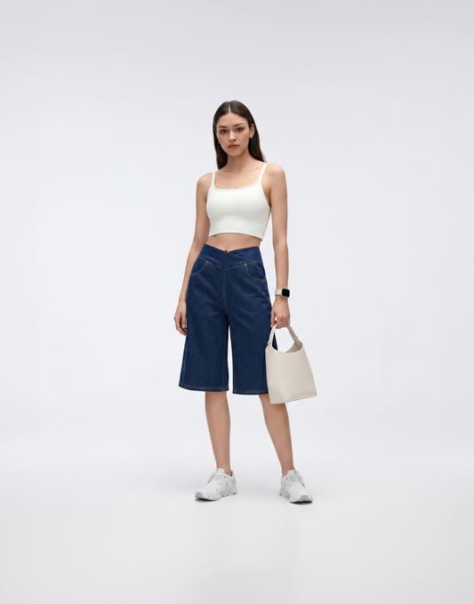 Cooling, Buttery Soft & Stretchy Fresh Denim Shorts With Tummy Control