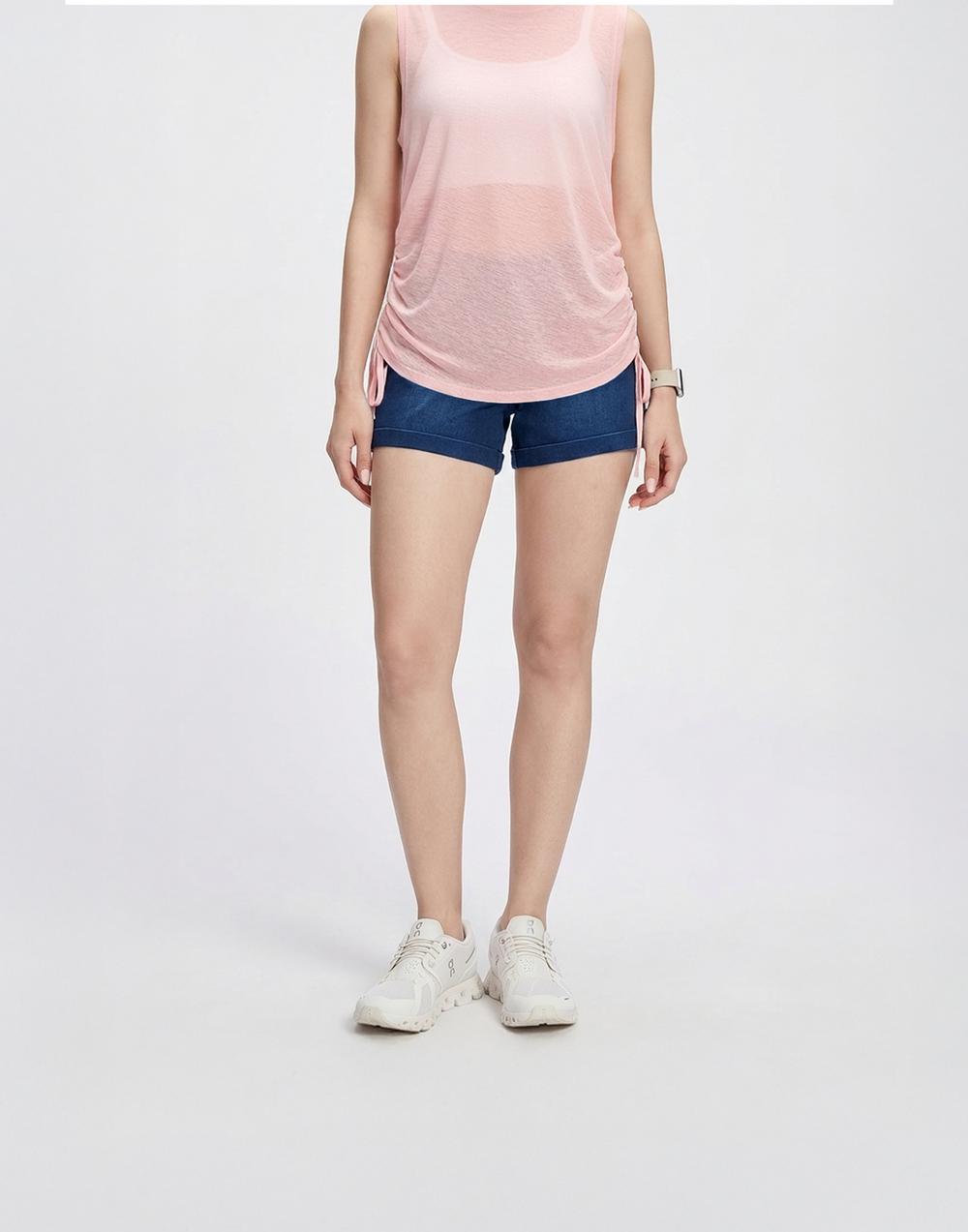 Cooling, Buttery Soft, Stretchable With Tummy Control Ease Denim Shorts With Pockets