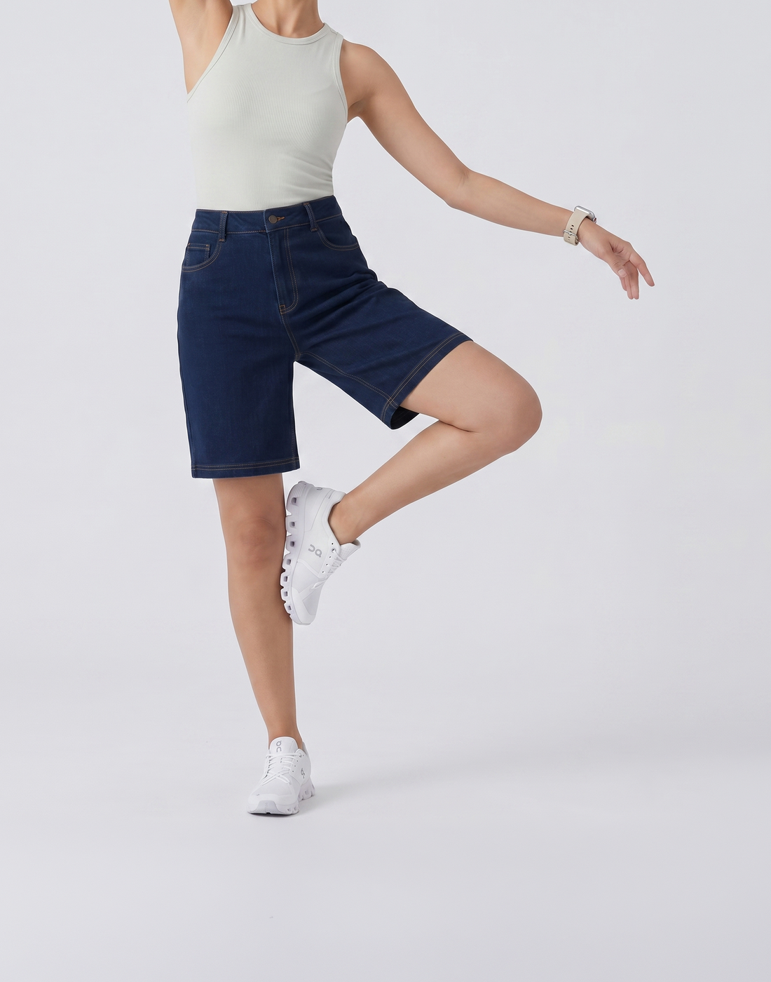 Cooling, Buttery Soft With Tummy Control Freedom Denim Shorts With Pockets