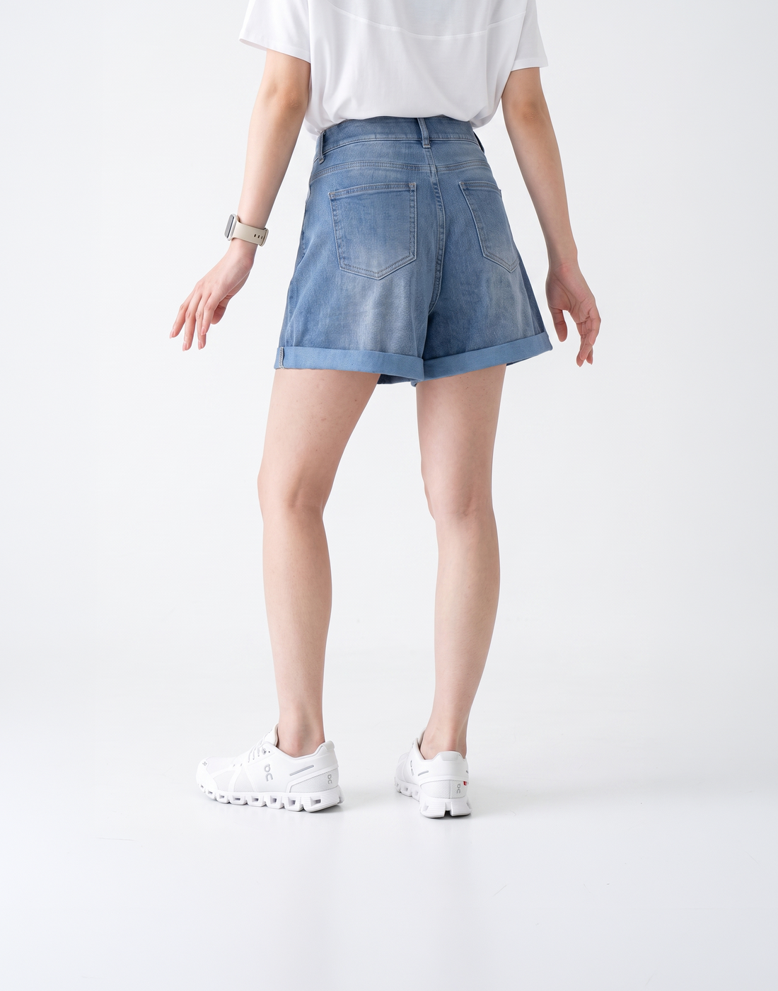 Cooling, Buttery Soft & Stretchy With Tummy Control Limitless Denim Shorts With Elastic Waistband