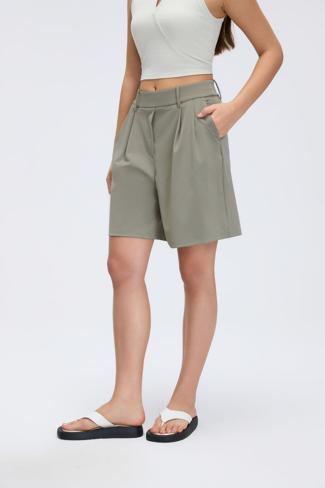 Buy 1, Get 1 Free - Cooling & Buttery Soft Stretchy Daylight Bermudas With Stretchy Waistband
