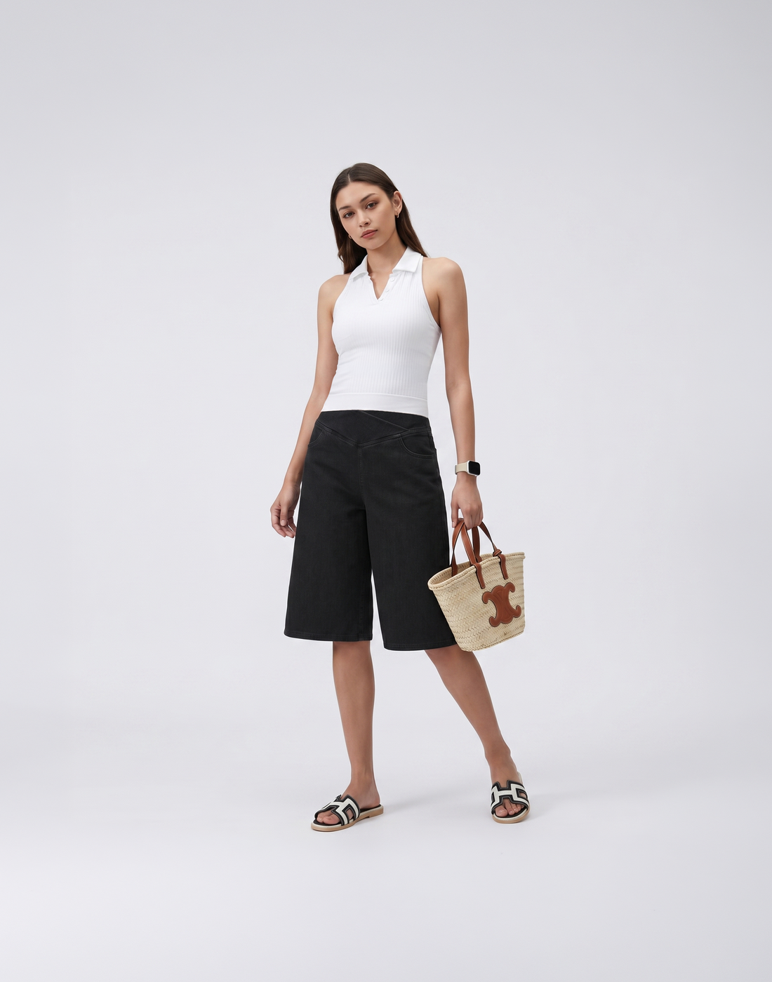Cooling, Buttery Soft & Stretchy Fresh Denim Shorts With Tummy Control
