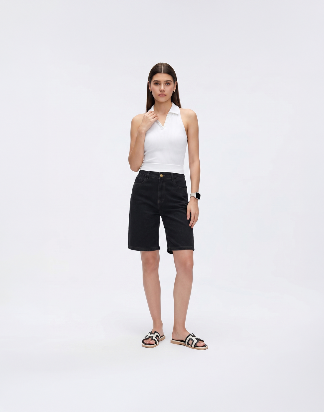 Cooling, Buttery Soft With Tummy Control Freedom Denim Shorts With Pockets