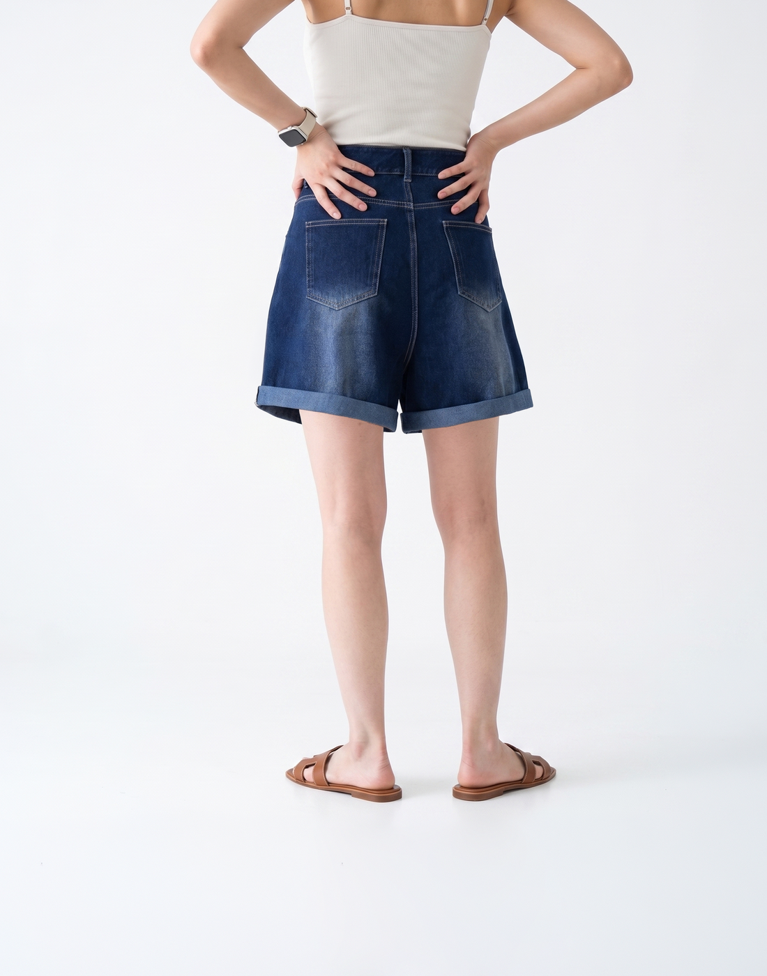 Cooling, Buttery Soft & Stretchy With Tummy Control Limitless Denim Shorts With Elastic Waistband