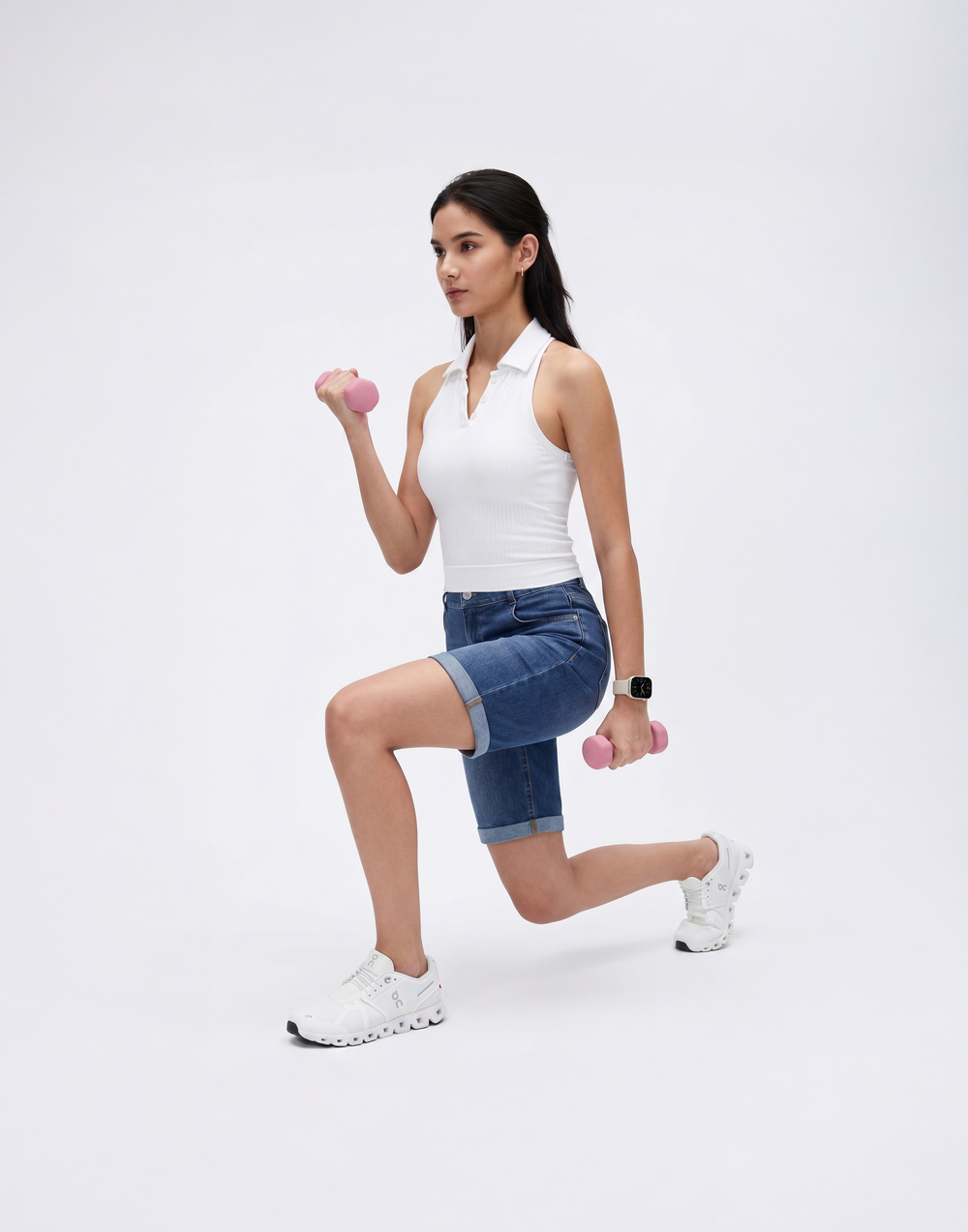 Cooling, Buttery Soft, Stretchy With Tummy Control Comfort Denim Shorts With Pockets