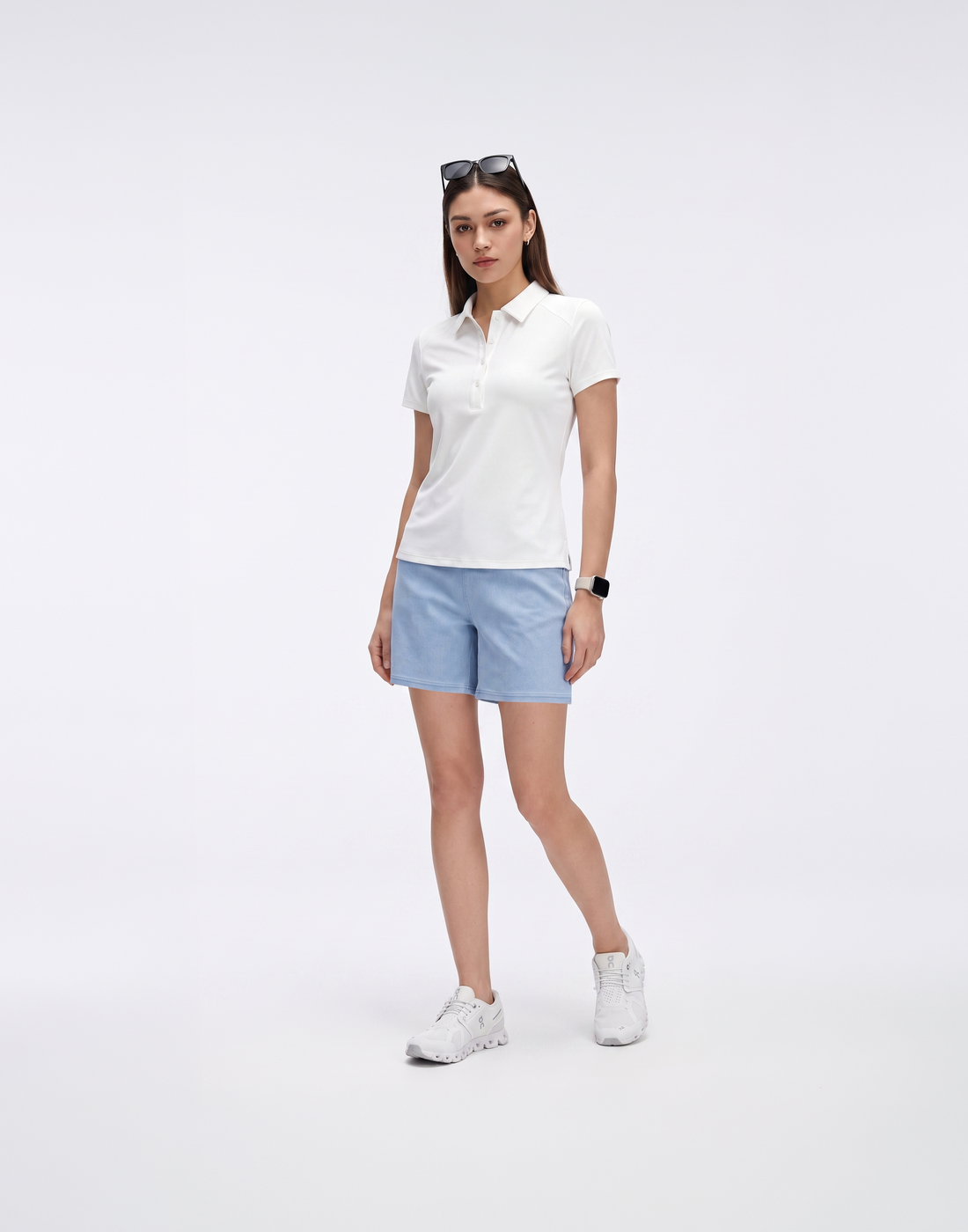 Cooling & Buttery Soft With Tummy-Tucking Waistline Motion Denim Shorts With Pockets