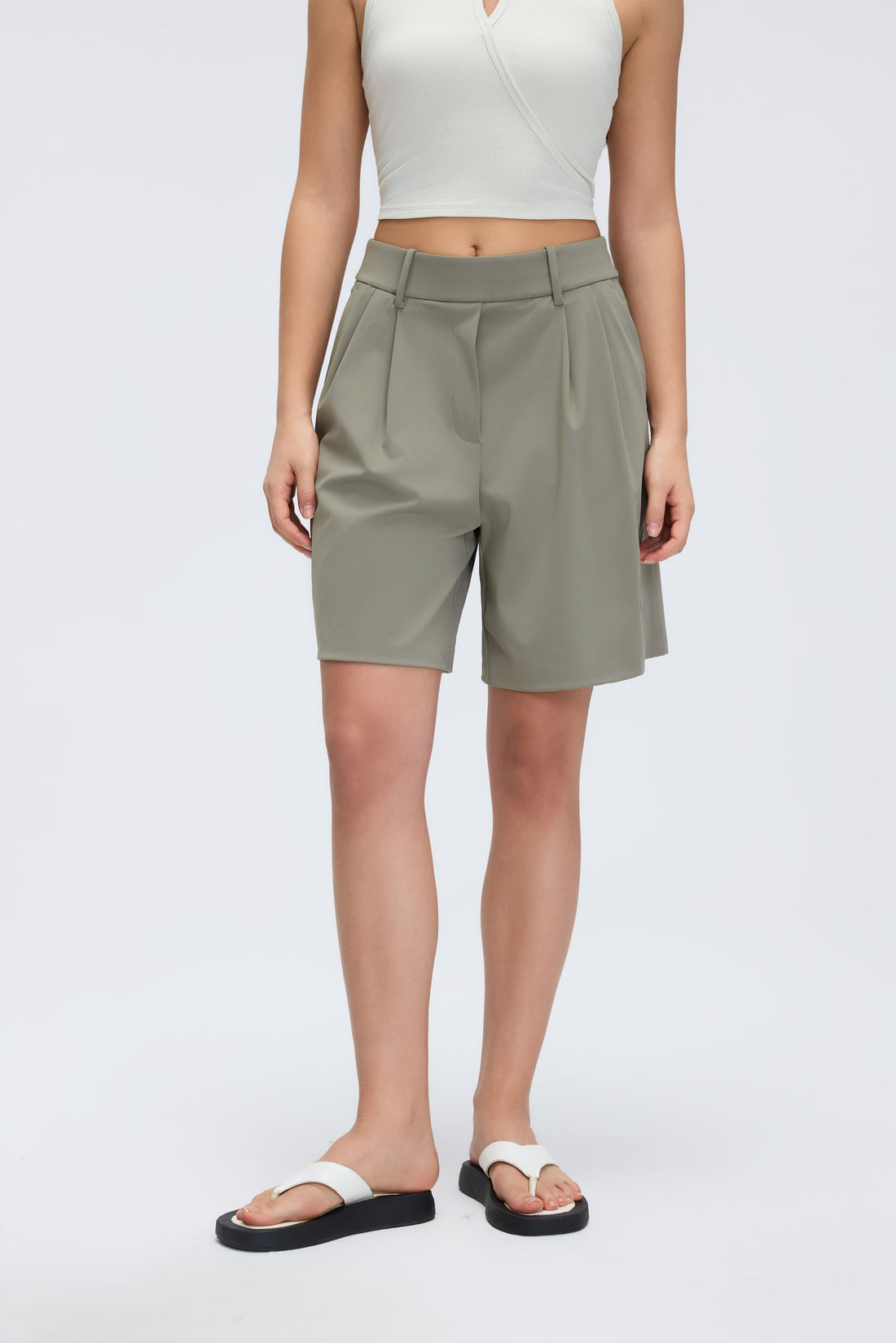 Buy 1, Get 1 Free - Cooling & Buttery Soft Stretchy Daylight Bermudas With Stretchy Waistband
