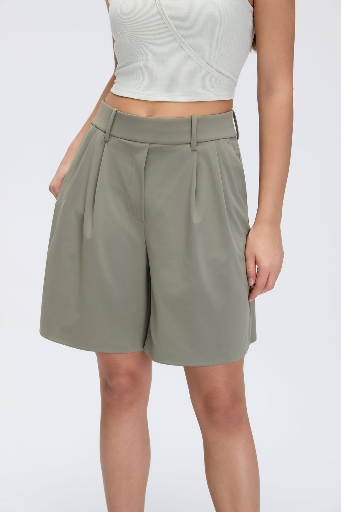 Buy 1, Get 1 Free - Cooling & Buttery Soft Stretchy Daylight Bermudas With Stretchy Waistband