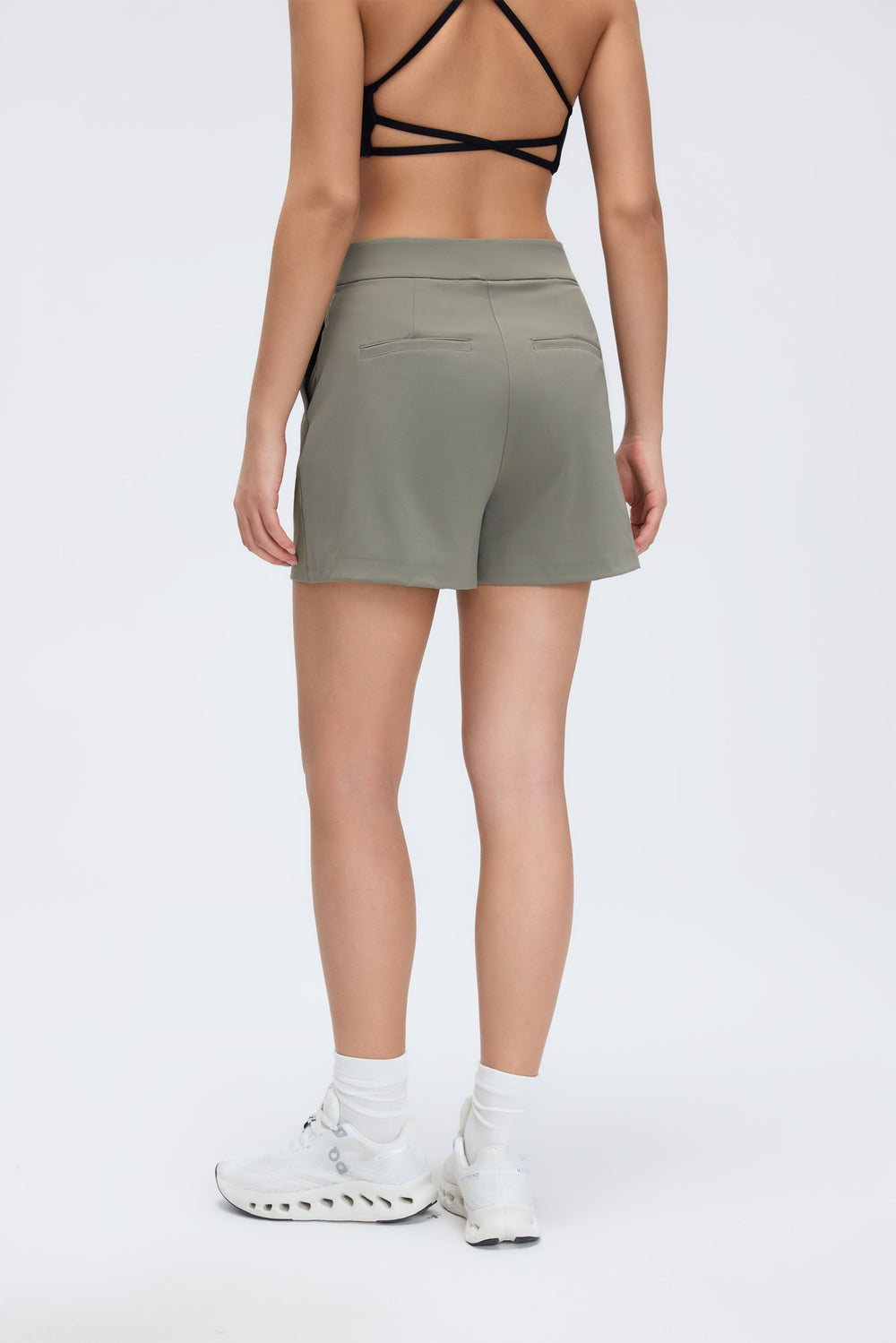 Buy 1, Get 1 Free - Wrinkle-Free & Buttery Soft Rise Bermudas With Stretchy Waistband & Pockets