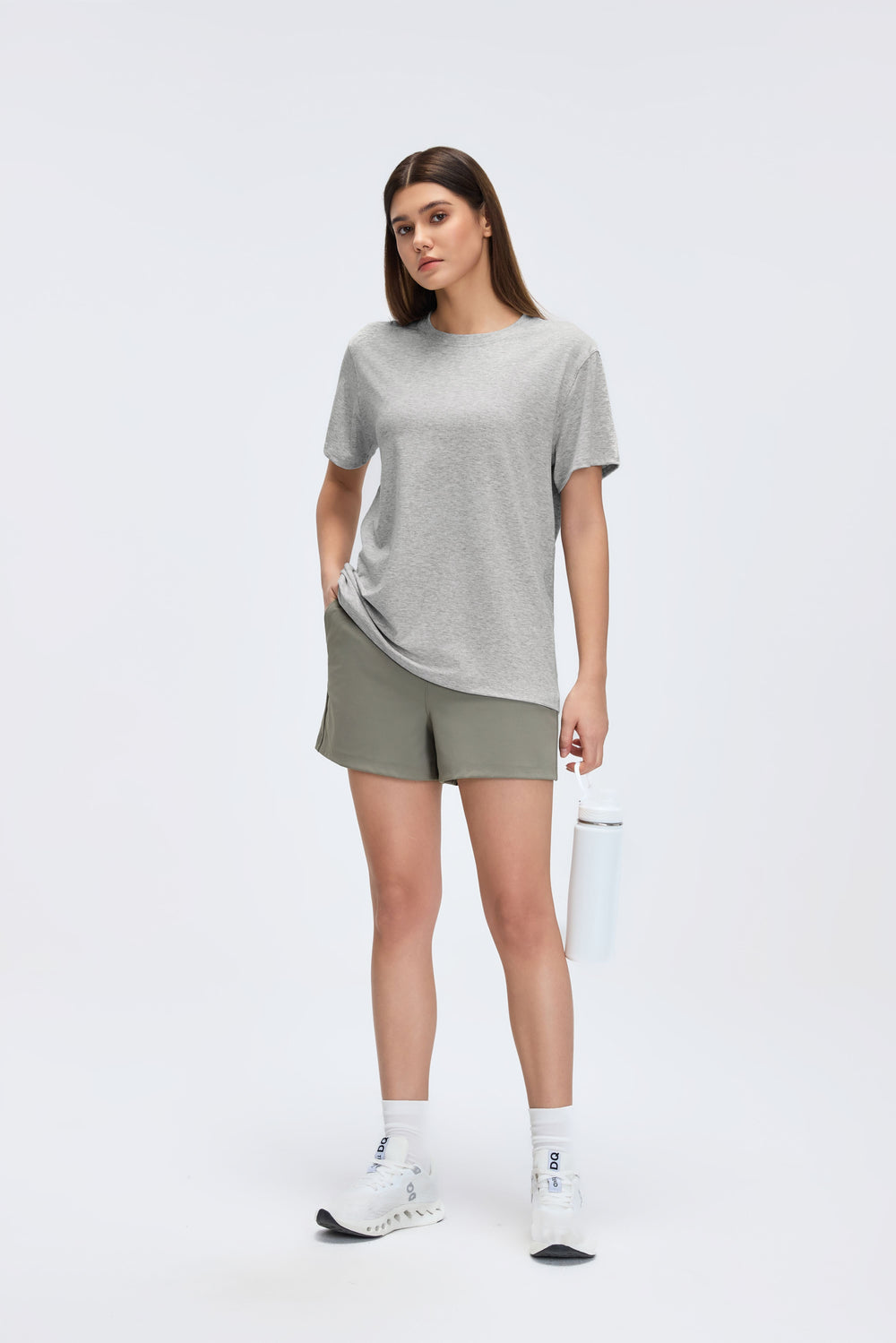 Buy 1, Get 1 Free - Wrinkle-Free & Buttery Soft Rise Bermudas With Stretchy Waistband & Pockets