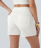 Cooling & Buttery Soft With Tummy-Tucking Waistline Motion Denim Shorts With Pockets