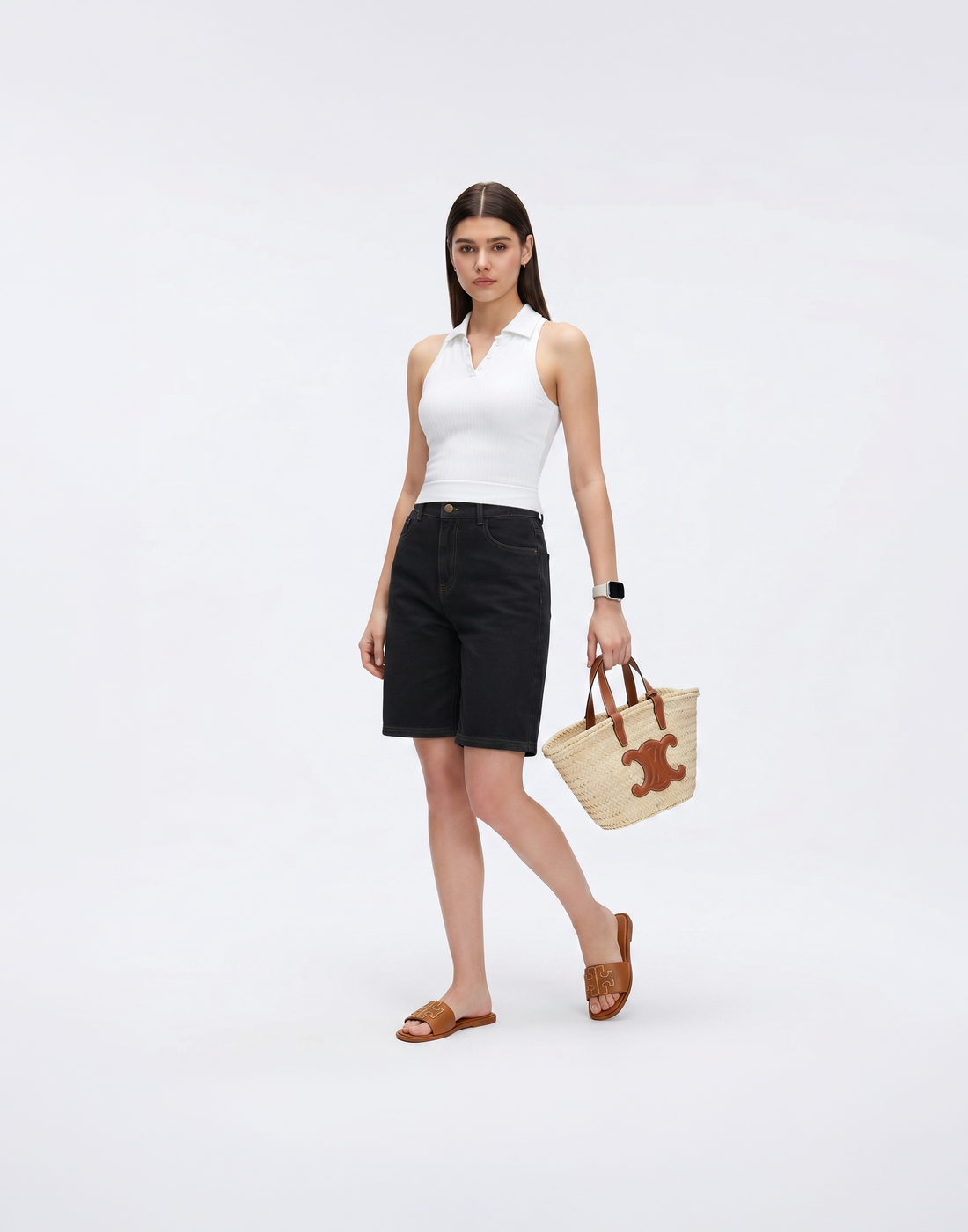 Cooling, Buttery Soft With Tummy Control Freedom Denim Shorts With Pockets