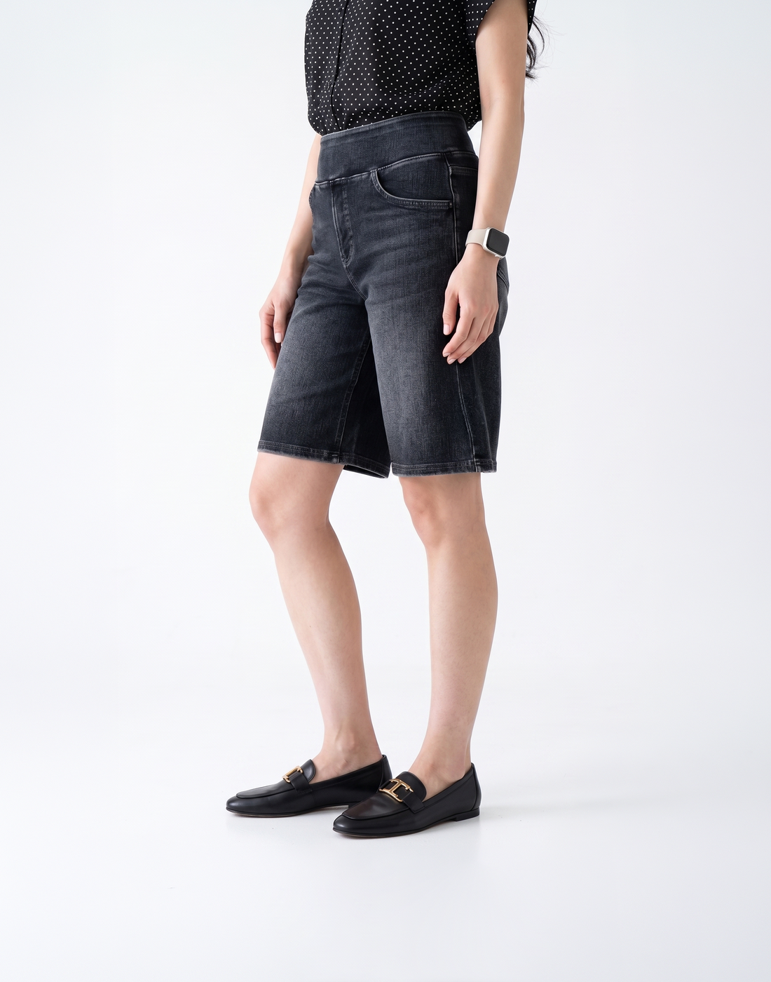 Cooling, Breathable & Buttery Soft With Tummy Control Advantage Denim Bermudas