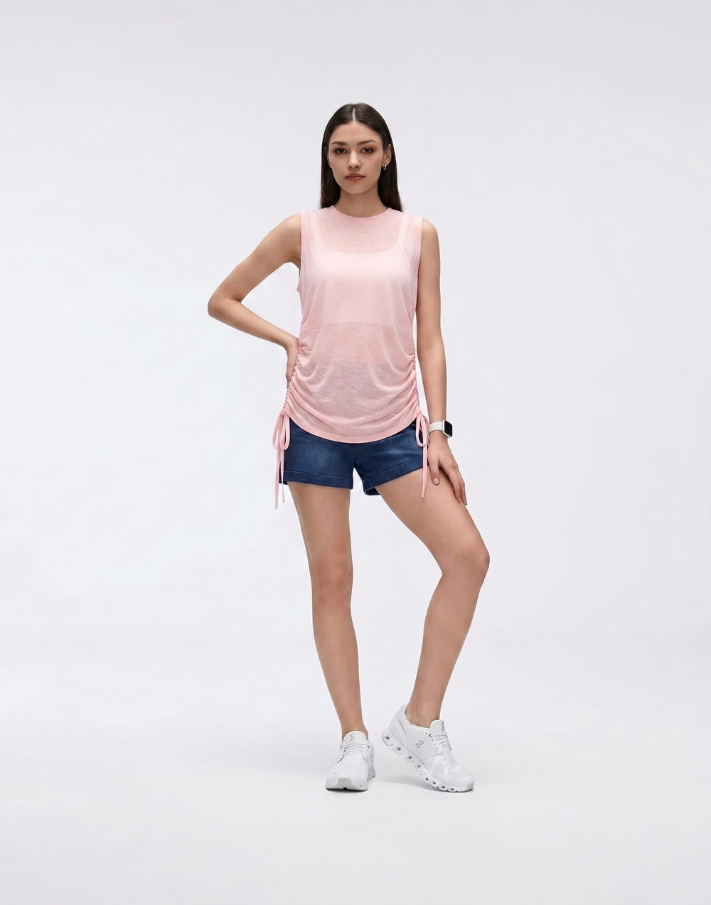 Cooling, Buttery Soft, Stretchable With Tummy Control Ease Denim Shorts With Pockets