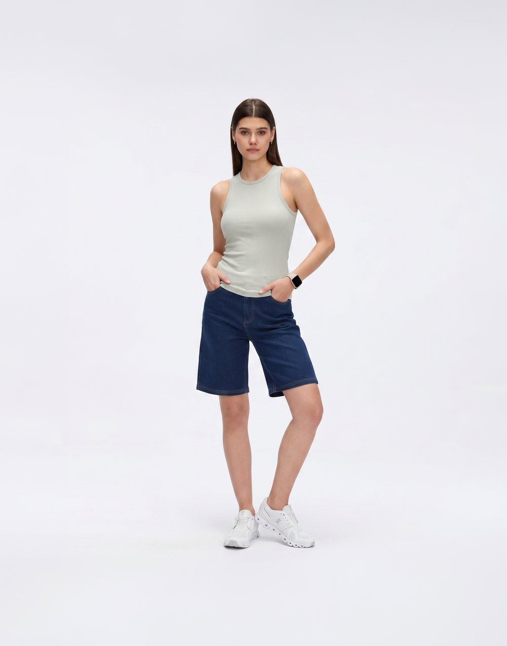Cooling, Buttery Soft With Tummy Control Freedom Denim Shorts With Pockets