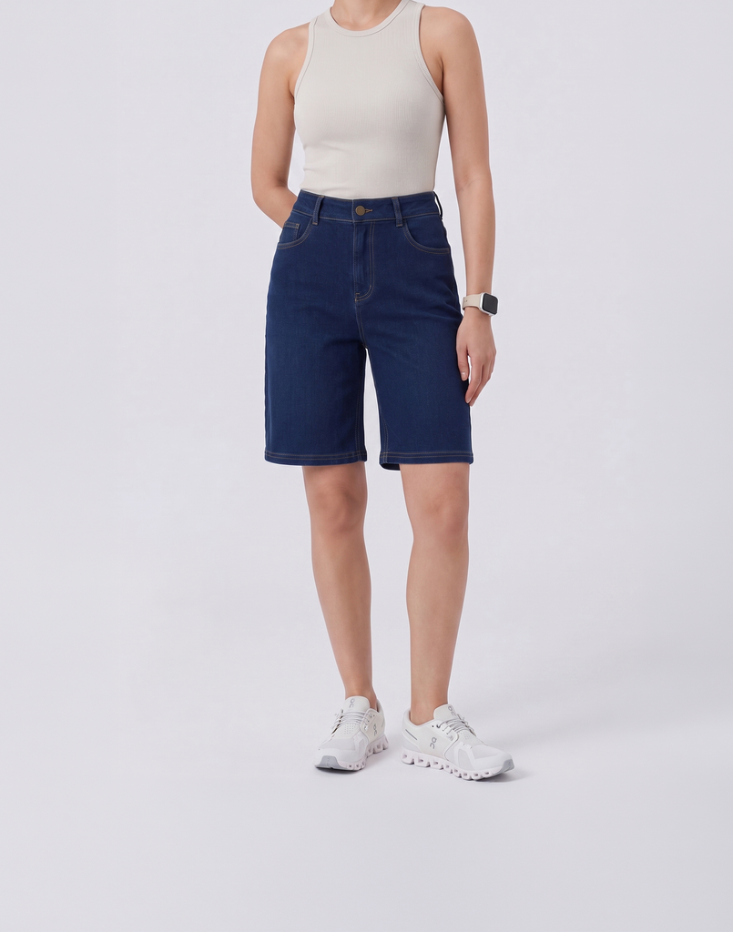 Cooling, Buttery Soft With Tummy Control Freedom Denim Shorts With Pockets