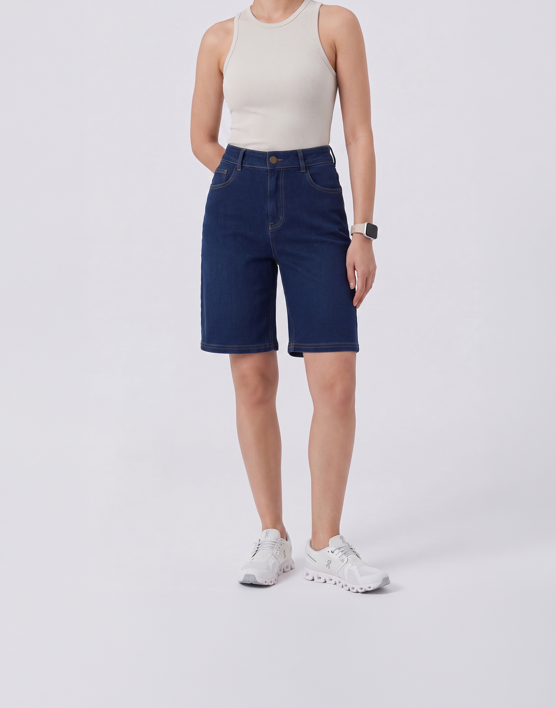 Cooling, Buttery Soft With Tummy Control Freedom Denim Shorts With Pockets