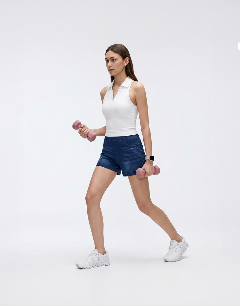 Cooling, Buttery Soft, Stretchable With Tummy Control Ease Denim Shorts With Pockets