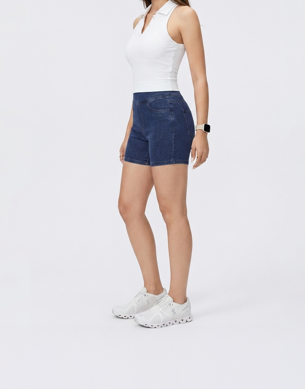 Cooling, Buttery Soft, Stretchy Curve Tummy Control Denim Shorts