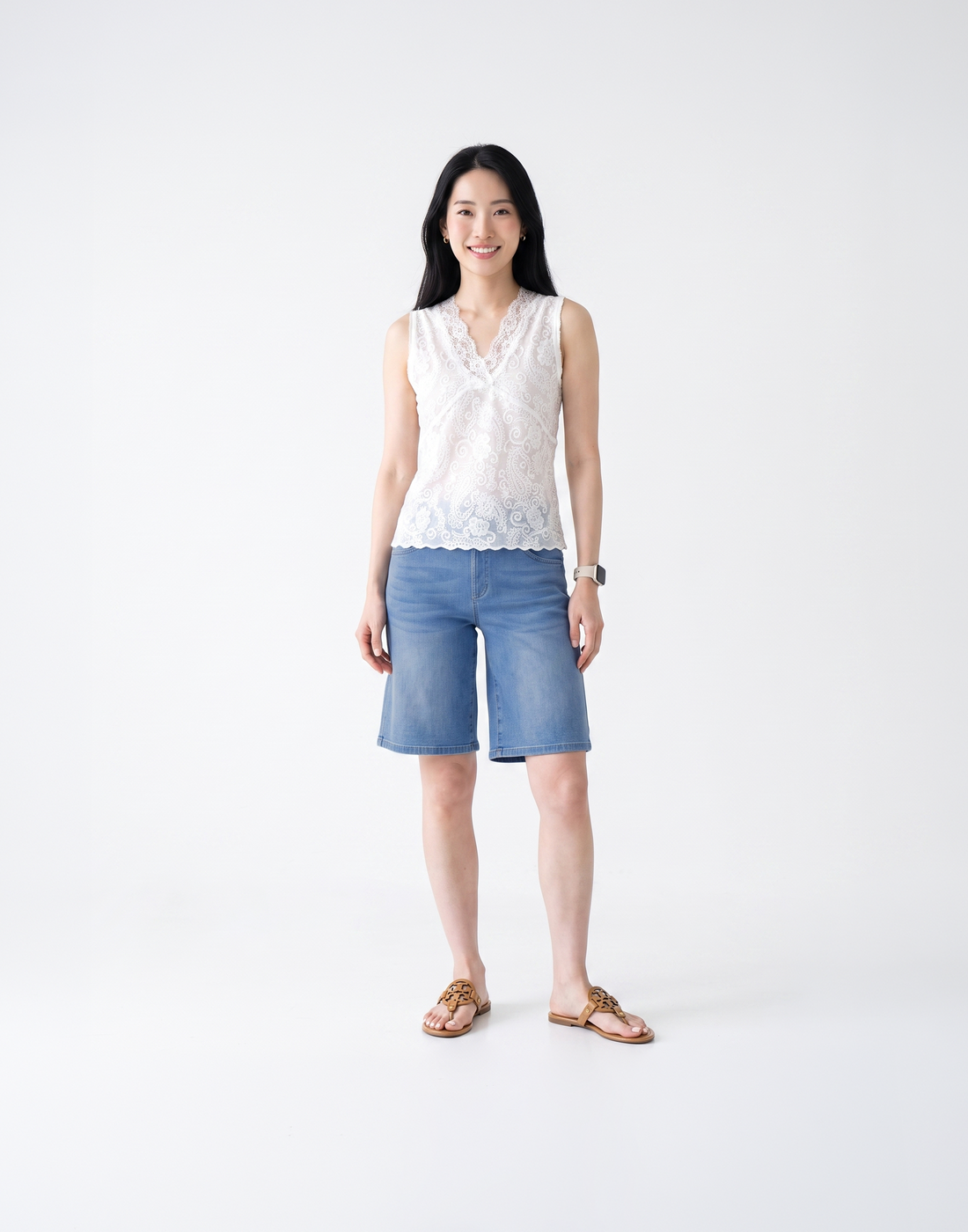 Cooling, Breathable & Buttery Soft With Tummy Control Advantage Denim Bermudas