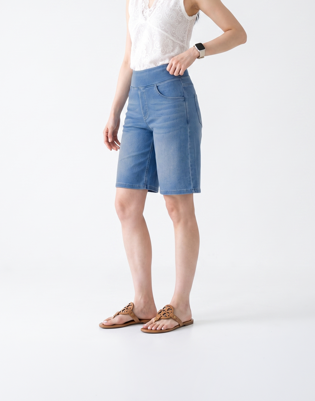 Cooling, Breathable & Buttery Soft With Tummy Control Advantage Denim Bermudas