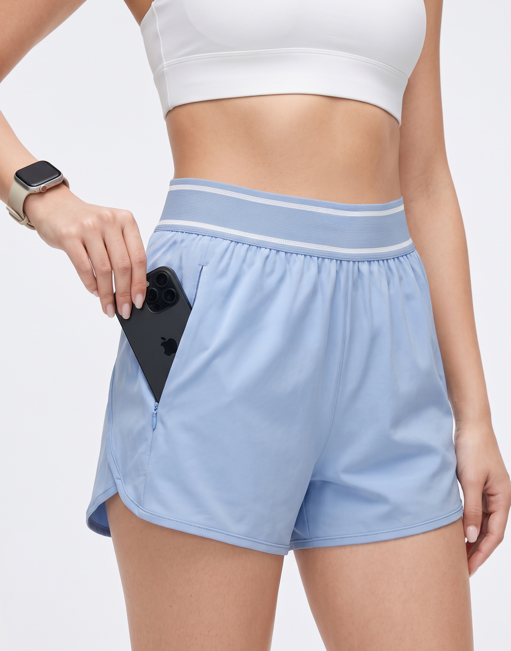 Buy 1, Get 1 Free - Cooling, Breathable With Tummy Tucking Waistband Power Shorts With Inner Lining