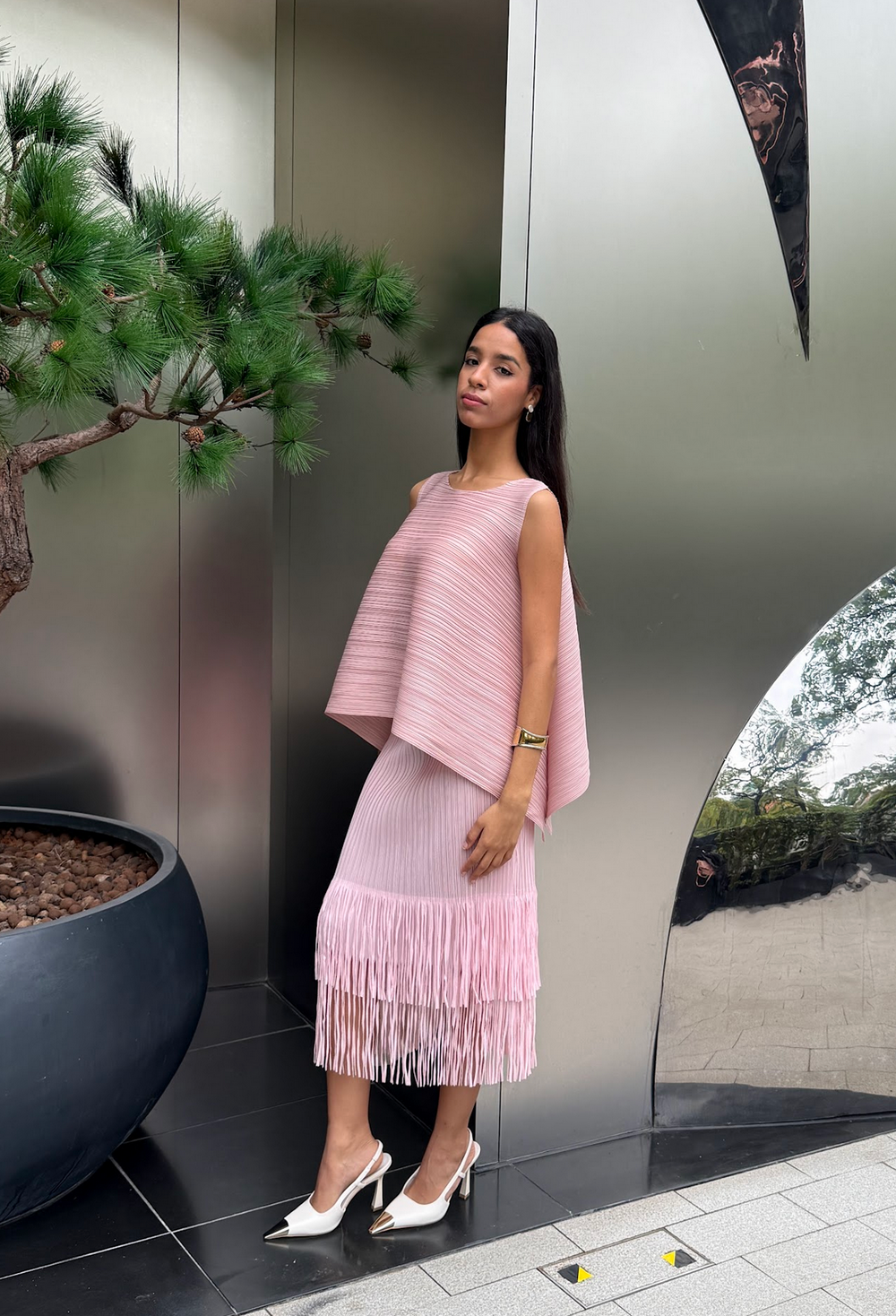 Cooling & Flattering Swirl Skirt With Elastic Waistband