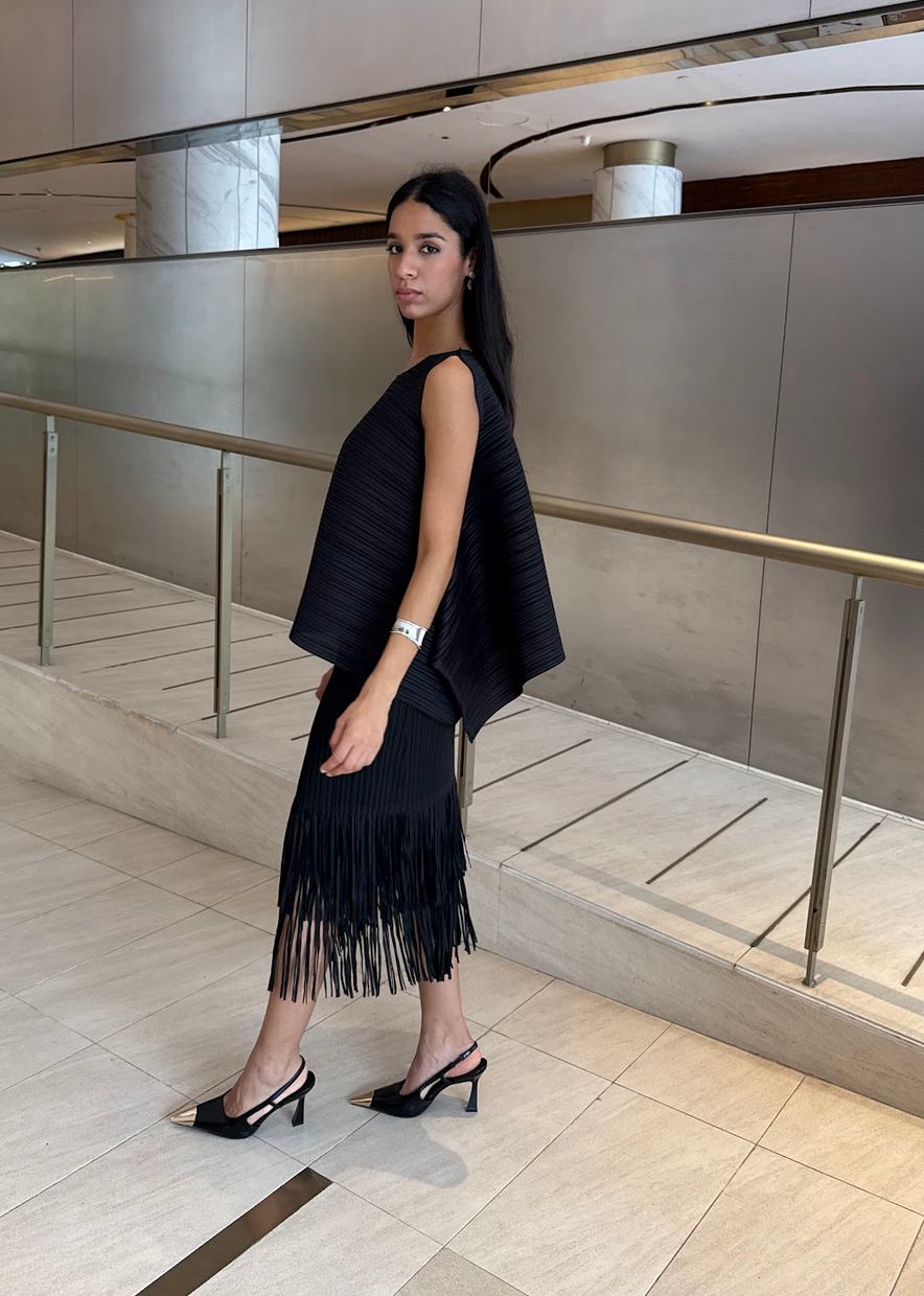 Cooling & Flattering Swirl Skirt With Elastic Waistband