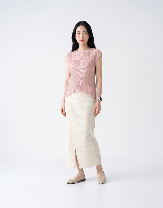 Wrinkle-Free, Cooling & Breathable Tummy Tucking Drape Skirt With Elastic Waistband