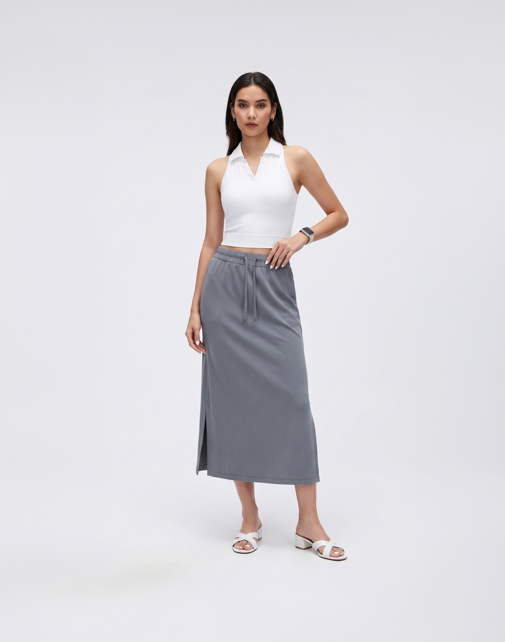 Cooling, Breathable & Buttery Soft Deluxe Skirt With Stretchable Waistband & Pockets