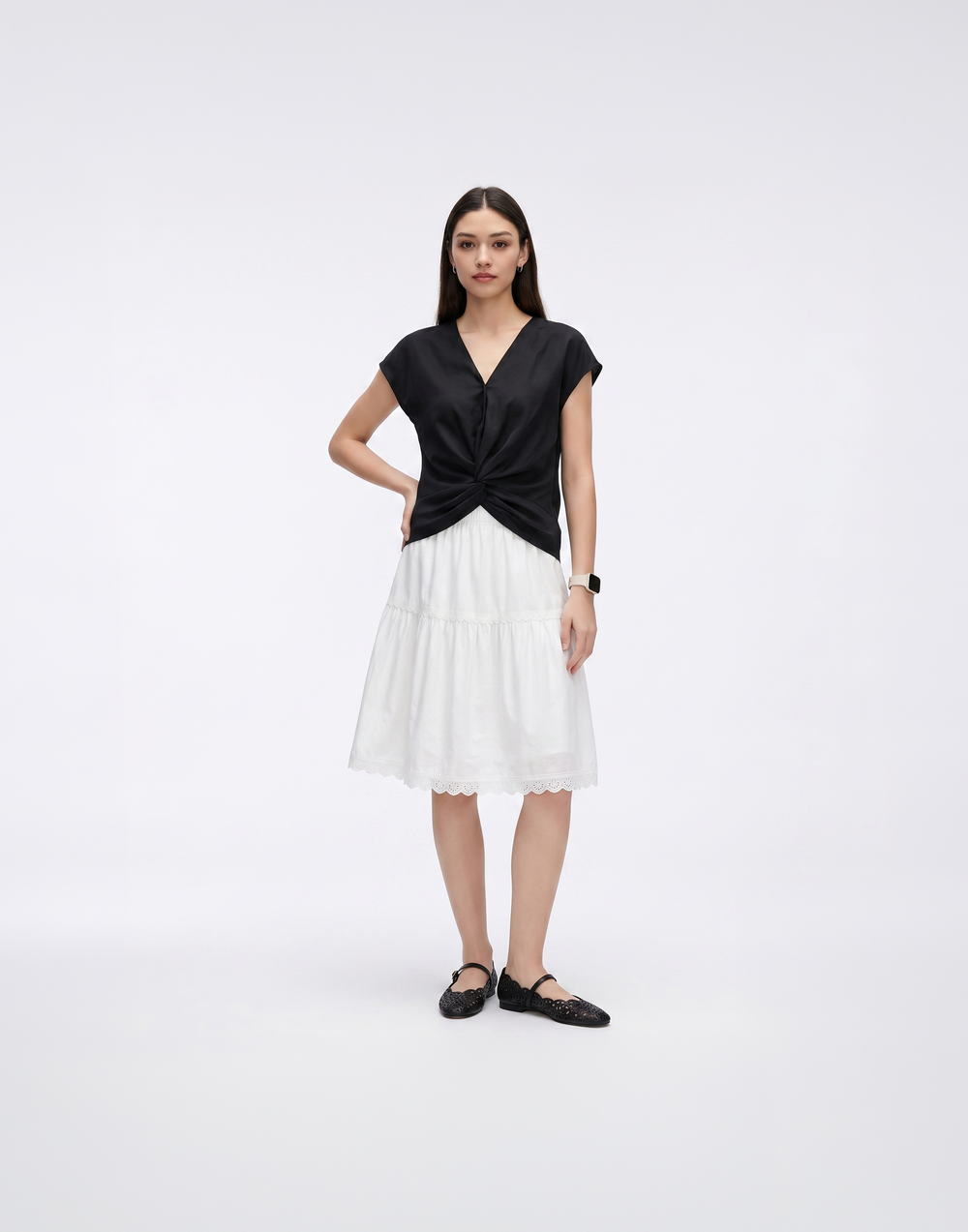 Cooling, Breathable With Tummy Control Petal Tiered Skirt
