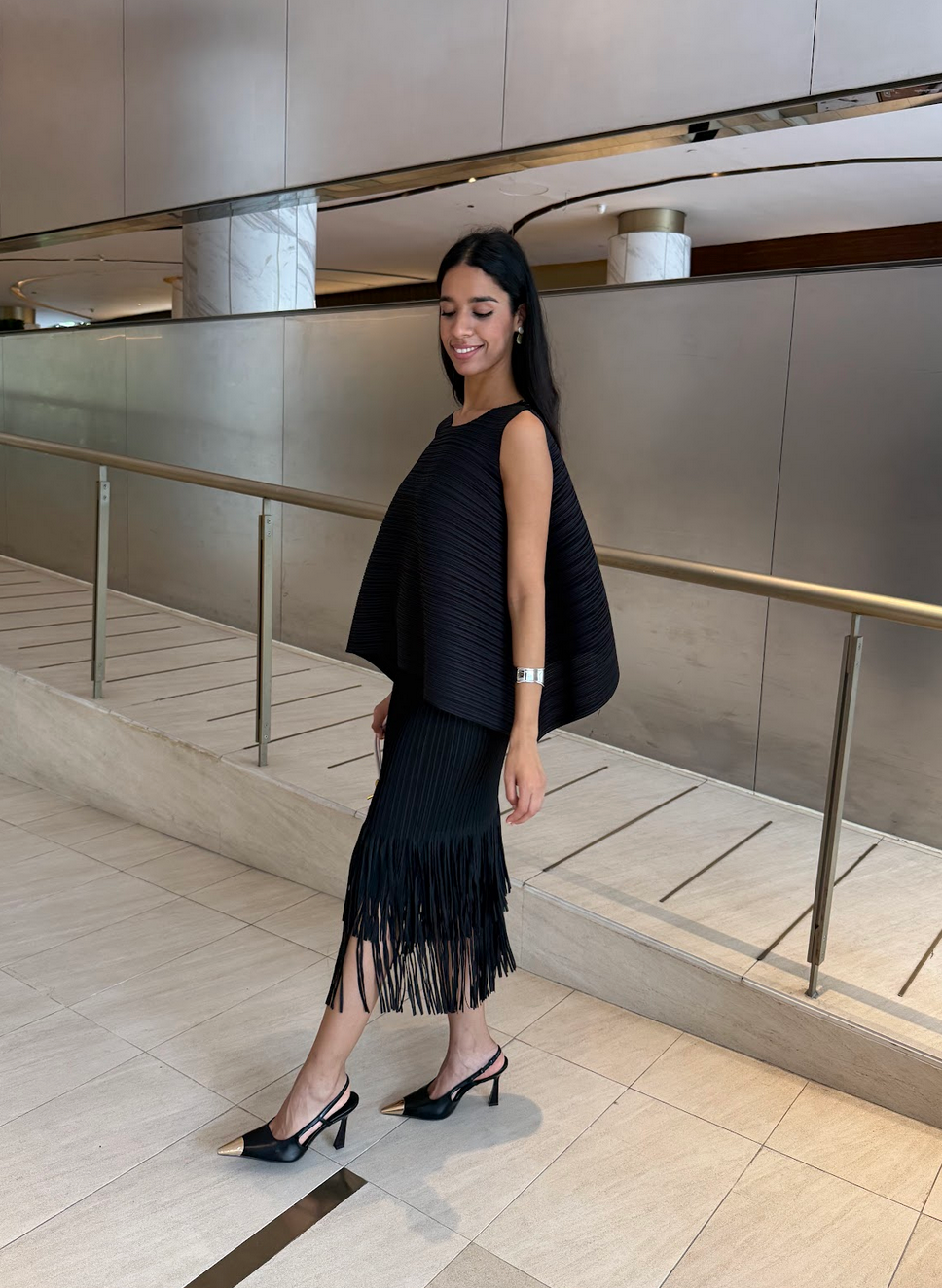 Cooling & Flattering Swirl Skirt With Elastic Waistband