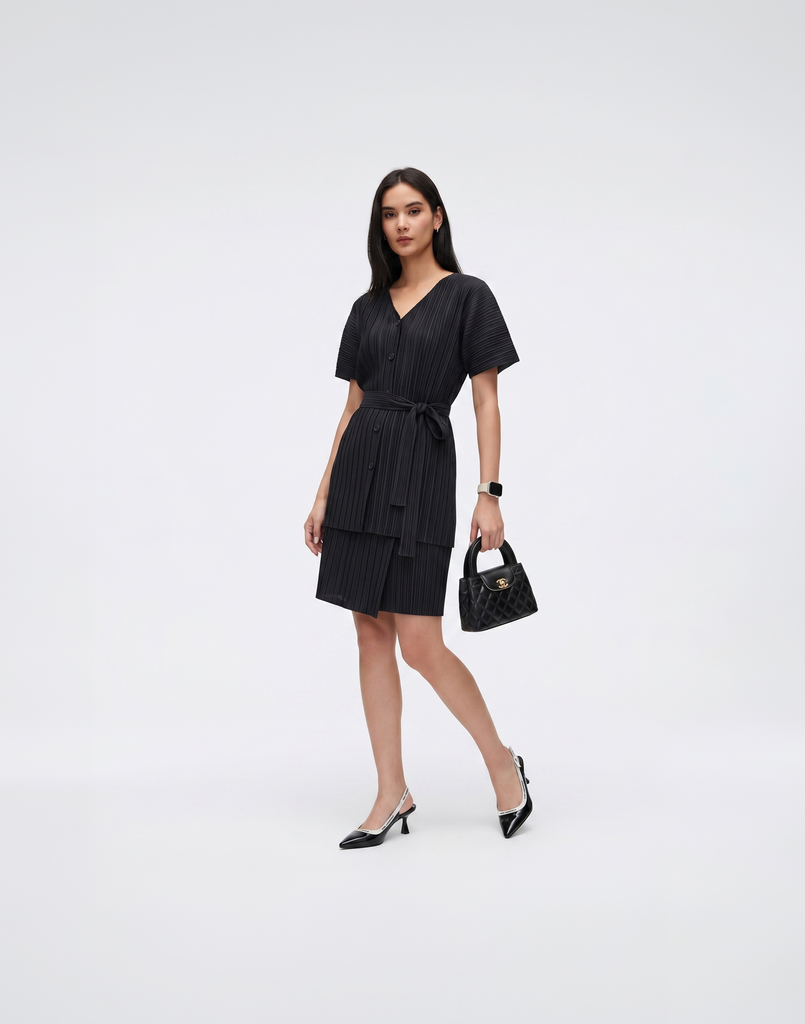 Wrinkle-Free, Free Size & Pleated Prestige Skort With Elastic Waistband