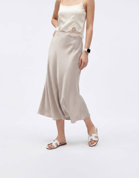 Cooling, Breathable & Crease-Free Lumi Silk Skirt With Zip