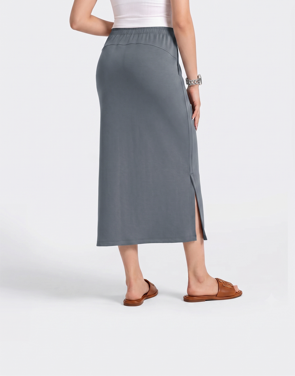 Cooling, Breathable & Buttery Soft Deluxe Skirt With Stretchable Waistband & Pockets