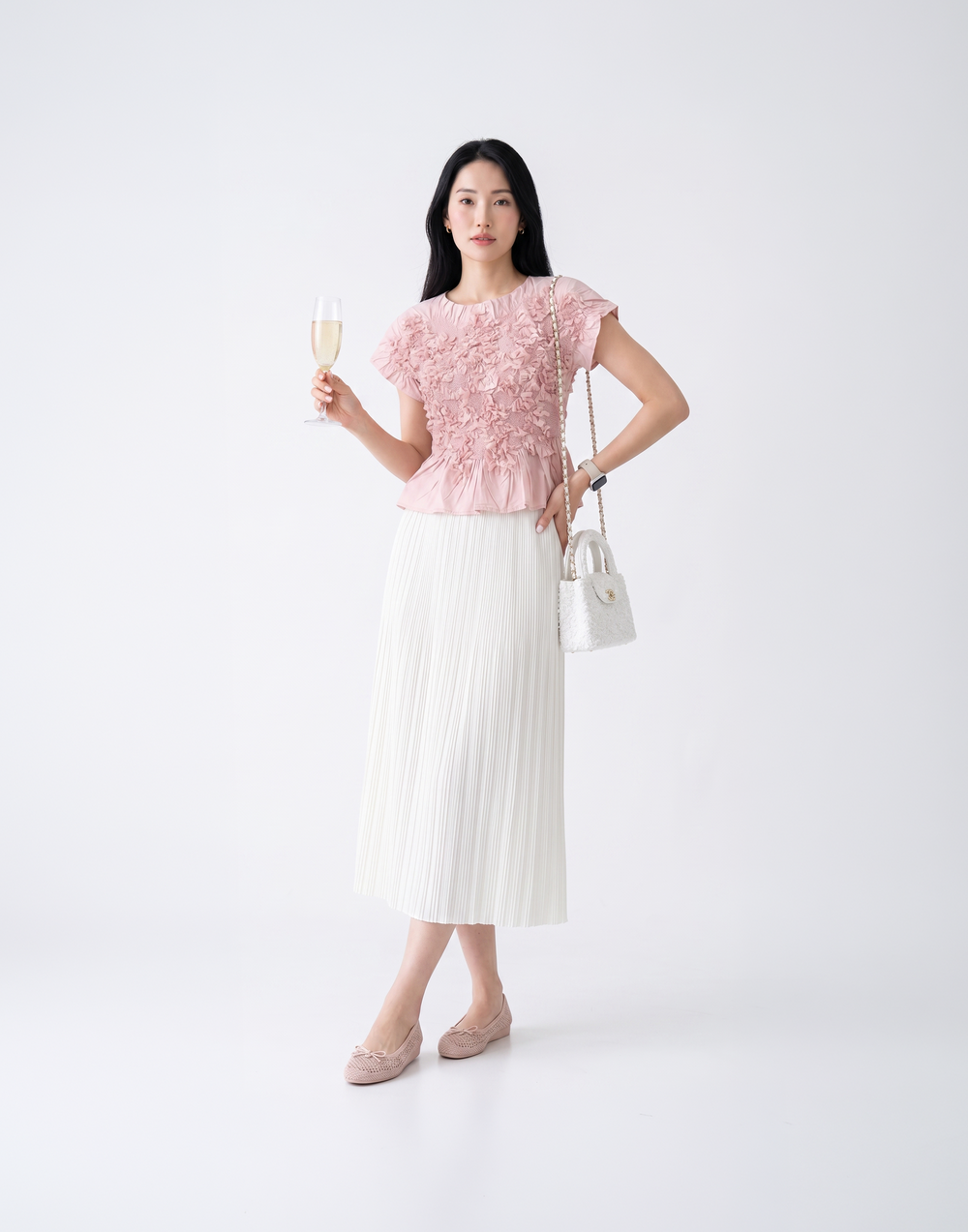 Wrinkle-Free, Cooling & Breathable Free Size Twirl Skirt With Stretchy Waistband